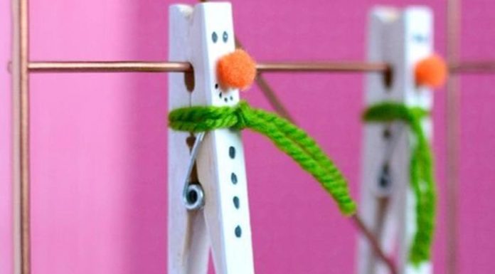 5 Incríveis decorações de natal que você pode fazer com seu filho! bonequinhos de neve de pregador cover