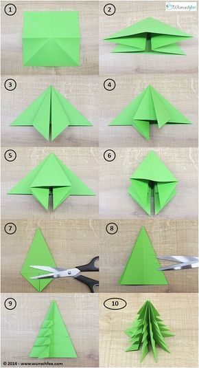 origami de arvore de natal
