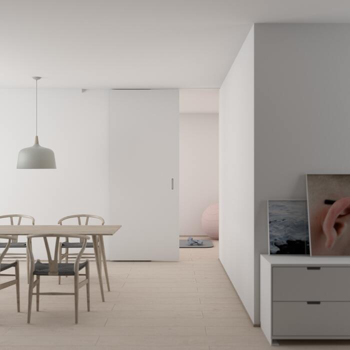 sala com decoração minimalista