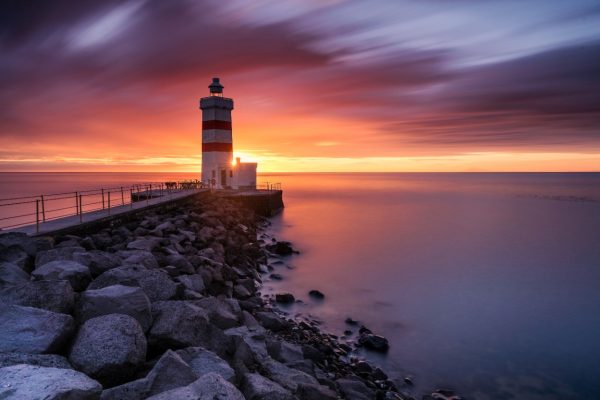 Gardur Lighthouse Sunset Iceland - Andreas Kunz